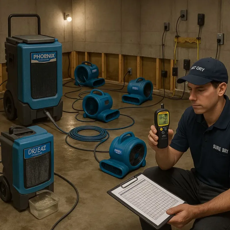 Structural Drying and Dehumidification process in Portales, NM